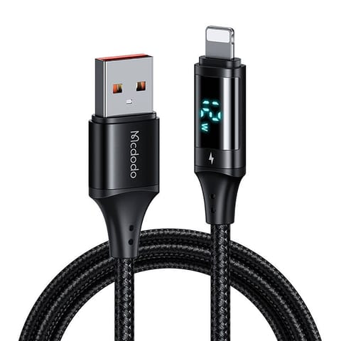 ⁨Kabel z wyświetlaczem USB do Lightning Mcdodo CA-1060, 1.2m (czarny)⁩ w sklepie Wasserman.eu