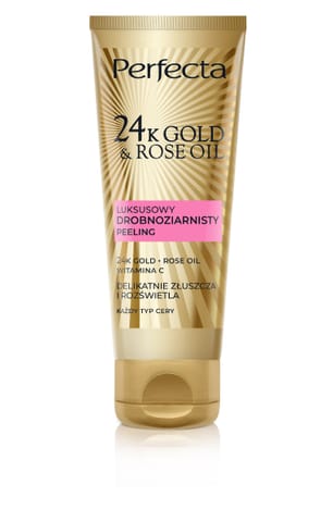 ⁨PERFECTA 24K Gold & Rose Oil Luksusowy peeling drobnoziarnisty 75 g⁩ w sklepie Wasserman.eu