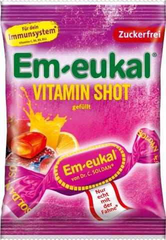 ⁨Em-eukal Vitamin Shot Cukierki bez Cukru 75 g⁩ w sklepie Wasserman.eu