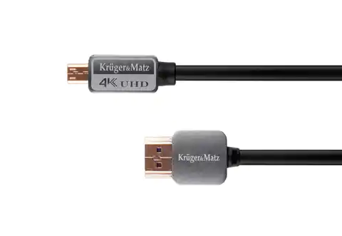 ⁨Kabel HDMI - micro HDMI wtyk-wtyk (A-D)  1.8m Kruger&Matz⁩ w sklepie Wasserman.eu