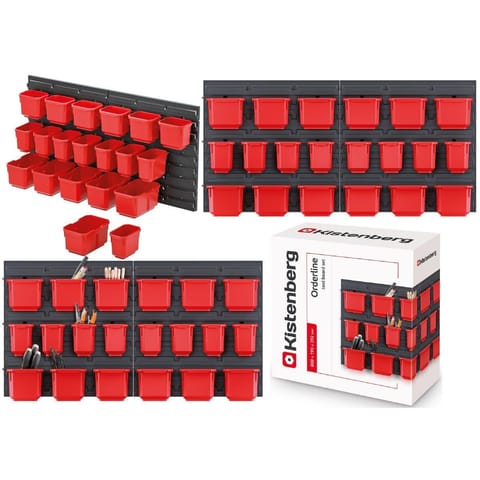TABLICA WARSZTATOWA Z ZESTAWEM 20 POJEMNIKÓW ORDERLINE KISTENBERG w sklepie Wasserman.eu