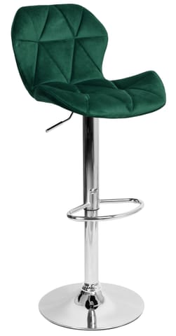 Hoker barowy GORDON chromowane ciemnozielone Velvet w sklepie Wasserman.eu