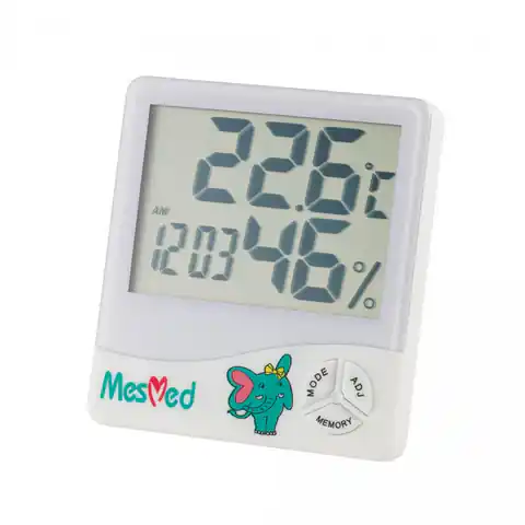 ⁨Hygrometer MM-777 Higo with thermometer and clock function, white⁩ at Wasserman.eu