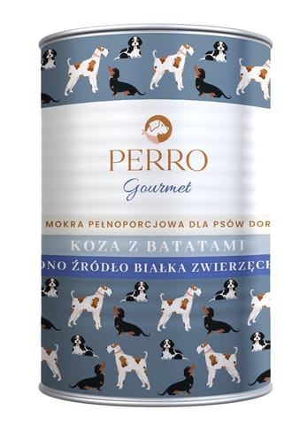 ⁨PERRO Gourmet Koza z batatami dla psów dorosłych 400 g⁩ w sklepie Wasserman.eu
