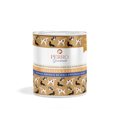 ⁨PERRO Gourmet Veal with zucchini - wet dog food - 800g⁩ at Wasserman.eu