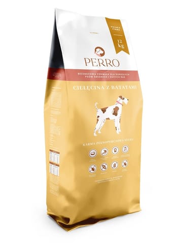 ⁨PERRO Cielęcina z batatami dla dorosłych psów średnich i dużych ras - 12 kg⁩ w sklepie Wasserman.eu