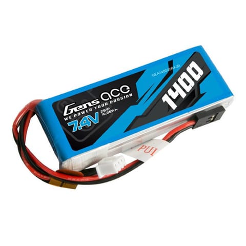 ⁨Akumulator LiPo Gens ace 1400mAh 7.4V 2S1P do nadajnika z wtyczką JR⁩ w sklepie Wasserman.eu