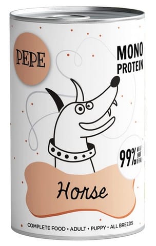 ⁨Paka Zwierzaka PEPE Horse (koń) puszka 400g⁩ w sklepie Wasserman.eu