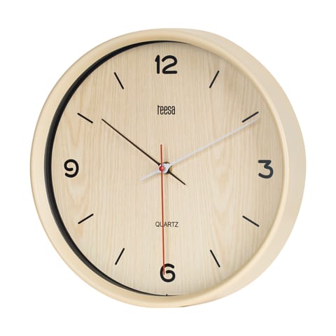 Zegar ścienny 30 cm jasny brąz w sklepie Wasserman.eu