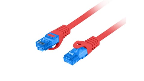 ⁨Kabel krosowy patchcord S/FTP kat.6A LSZH CCA czerwony 3m⁩ w sklepie Wasserman.eu