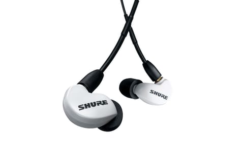 ⁨Shure SE215DYWH+UNI-EFS - Słuchawki douszne AONIC215 z pojedynczym przetwornikiem i kablem 3.5mm (białe)⁩ w sklepie Wasserman.eu