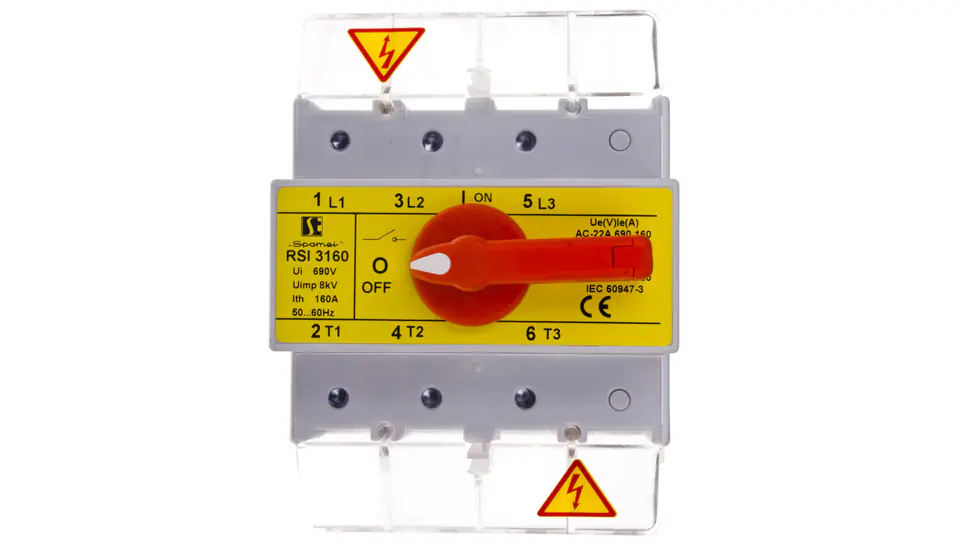 ⁨Rozłącznik izolacyjny 3P 160A z pokretłem na rozłączniku RSI-3160W03⁩ w sklepie Wasserman.eu