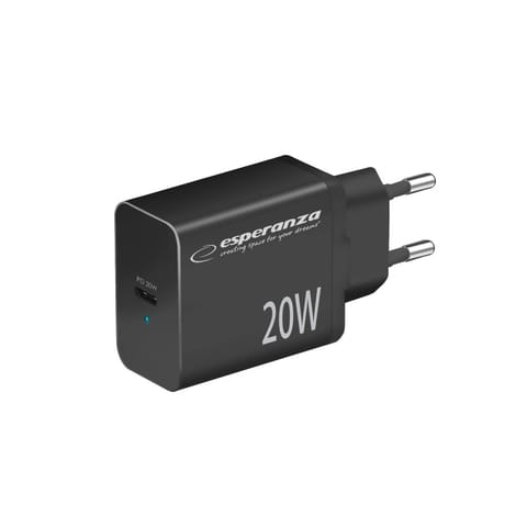 ⁨Esperanza EZC104K mains charger 20W Black⁩ at Wasserman.eu