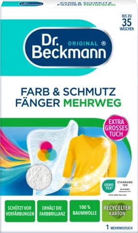 ⁨Dr.Beckmann Chusteczka Wyłapująca Kolor i Brud Wielorazowego Użytku⁩ w sklepie Wasserman.eu