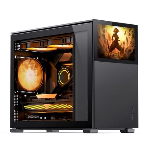 ⁨Jonsbo D31 Screen Micro-ATX Case, Tempered Glass - black⁩ at Wasserman.eu