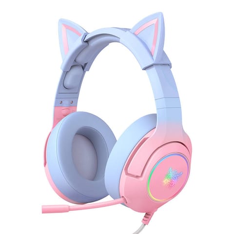 ⁨Onikuma K9 7.1 Surround RGB Cat Ears Pink & Blue Headphones⁩ at Wasserman.eu