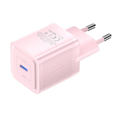 Ładowarka sieciowa, Vention, FEPP0-EU, USB-C, 20W, GaN (różowa) w sklepie Wasserman.eu