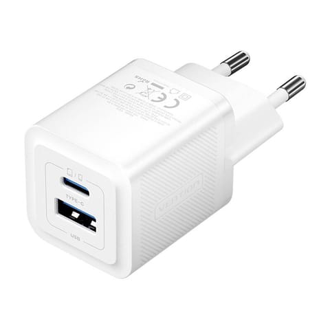 ⁨Ładowarka sieciowa, Vention, FEQW0-EU,  USB-C, USB- A,  30W/30W , GaN (biała)⁩ w sklepie Wasserman.eu