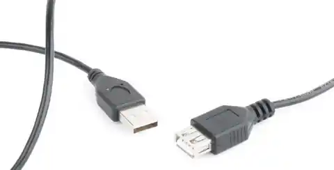 ⁨Przedłużacz kabla USB 2.0 AM-AFI 0.75m czarny⁩ w sklepie Wasserman.eu