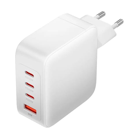 ⁨Ładowarka sieciowa, Vention, FEIW0-EU,  3xUSB-C, USB- A, 140W/140W/30W/18W, GaN (biała)⁩ w sklepie Wasserman.eu