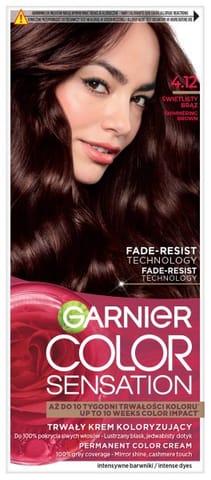 ⁨GARNIER Color Sensation Krem koloryzujący nr 4.12 - Świetlisty Brąz 1op.⁩ w sklepie Wasserman.eu