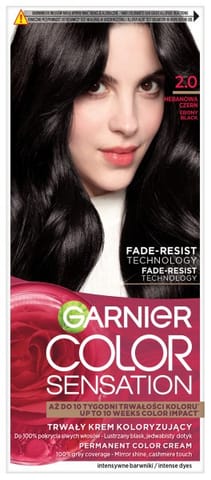 ⁨GARNIER Color Sensation Krem koloryzujący nr 2.0 - Hebanowa Czerń 1op.⁩ w sklepie Wasserman.eu