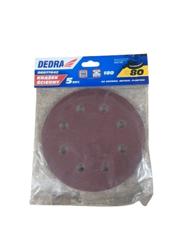 ⁨Five sanding discs 180mm P80 DED77642⁩ at Wasserman.eu