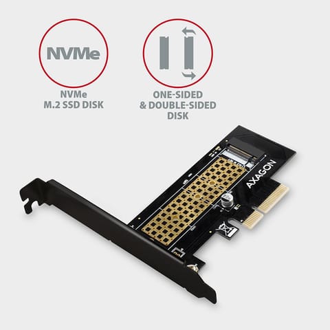 ⁨Adapter wewnętrzny Axagon PCEM2-N PCIe x4 do1x SSD M.2 NVMe M-key slot do 80mm⁩ w sklepie Wasserman.eu