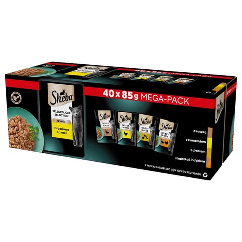 ⁨SHEBA Selection Select Slices Poultry Flavours - wet cat food - 40 x 85g⁩ at Wasserman.eu