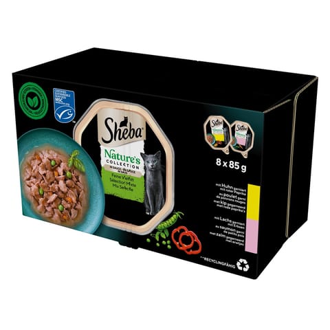 ⁨SHEBA Nature's collection mix smaków dla kota8x85g⁩ w sklepie Wasserman.eu