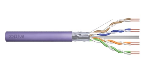 ⁨DIGITUS Cat.6 Installation Cable, F/UTP, Dca, AWG23/1, LSOH, 50m, Purple⁩ at Wasserman.eu