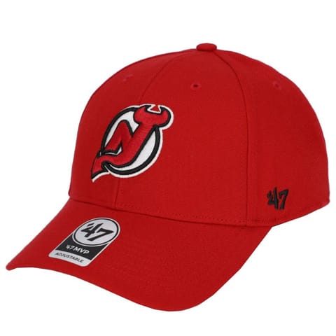 ⁨Czapka z daszkiem 47 Brand NHL New Jersey Devils MVP Cap H-MVP11WBV (kolor Czerwony, rozmiar One size)⁩ w sklepie Wasserman.eu