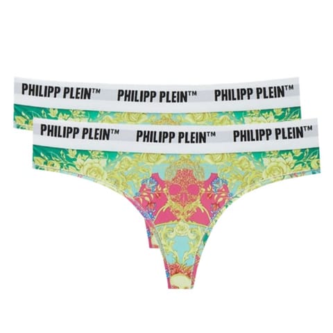 ⁨Stringi marki Philipp Plein 2-Pack Tanga W (kolor Biały. Wielokolorowy)⁩ w sklepie Wasserman.eu