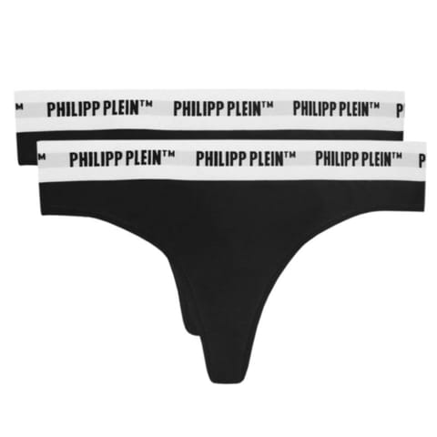 ⁨Stringi marki Philipp Plein 2-Pack Tanga W (kolor Czarny)⁩ w sklepie Wasserman.eu