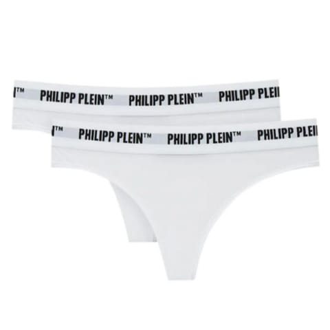 ⁨Stringi marki Philipp Plein 2-Pack Tanga W (kolor Biały)⁩ w sklepie Wasserman.eu