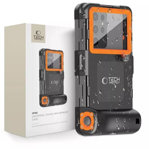 ⁨Etui obudowa IPX8 Universal Diving Waterproof Case Black/Orange⁩ w sklepie Wasserman.eu