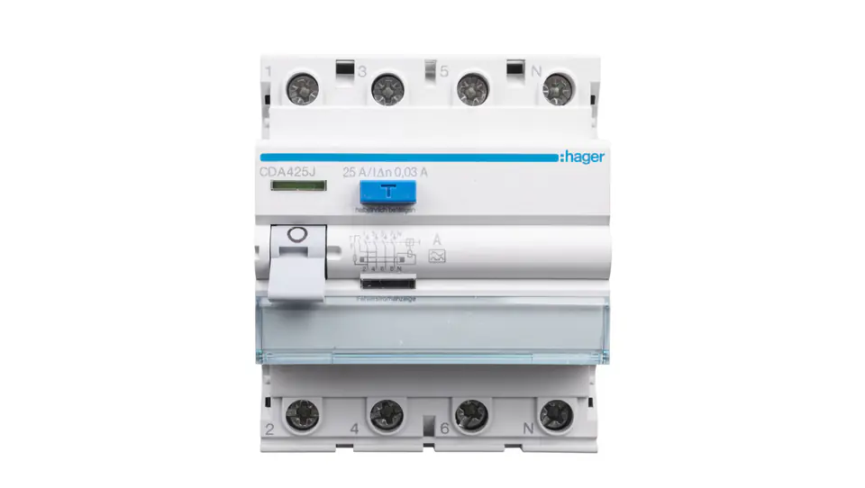 ⁨CDA425J 25A/ 30MA/A WYŁĄCZNIK RÓŻNICOWY 25A 4P 4M 30MA A 6KA⁩ w sklepie Wasserman.eu