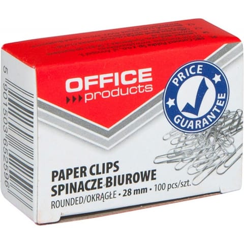 ⁨Spinacze biurowe Office Products 28mm okrągłe (100)⁩ w sklepie Wasserman.eu