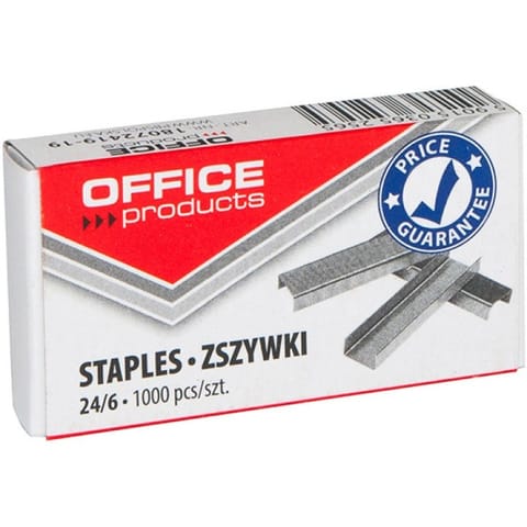 ⁨ZSZYWKI OFFICE PRODUCTS 24/6 1000 SZT, SREBRNY⁩ w sklepie Wasserman.eu