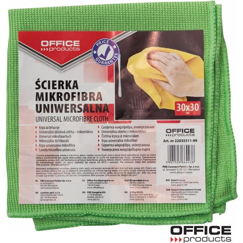 ⁨Ścierka z mikrofibry Office Products 30x30cm mix kolorów⁩ w sklepie Wasserman.eu