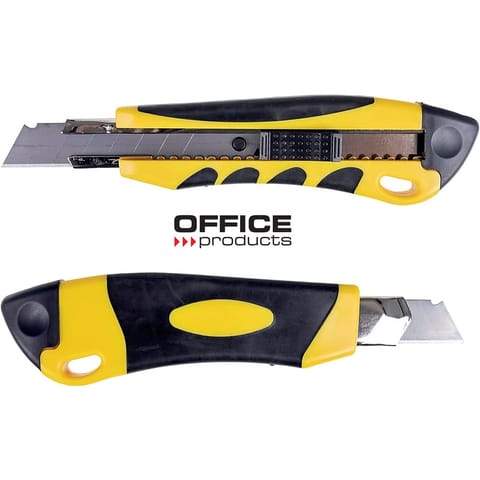 ⁨Nóż do papieru Office Products Professional 18mm/100mm żółto-czarny⁩ w sklepie Wasserman.eu