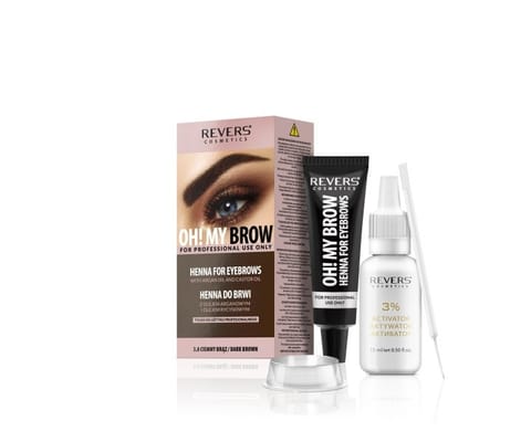 ⁨REVERS Oh! My Brow Henna kremowa do brwi - ciemny brąz⁩ w sklepie Wasserman.eu