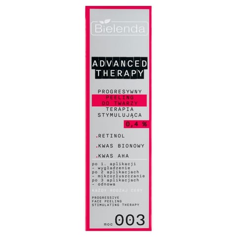 ⁨BIELENDA Advanced Therapy Progresywny Peeling do twarzy - terapia stymulująca (moc 003) 30 ml⁩ w sklepie Wasserman.eu