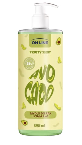 ⁨ON LINE Fruity Shot Mydło Avocado 390 ml⁩ w sklepie Wasserman.eu