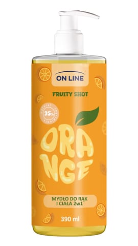 ⁨ON LINE Fruity Shot Mydło Orange 390 ml⁩ w sklepie Wasserman.eu