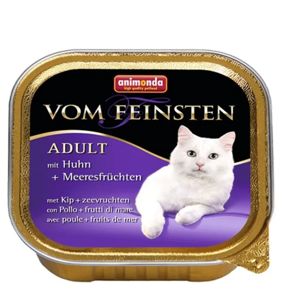 ⁨Animonda vom Feinsten Cat Adult z Kurczakiem i Owocami Morza tacka 100g⁩ w sklepie Wasserman.eu