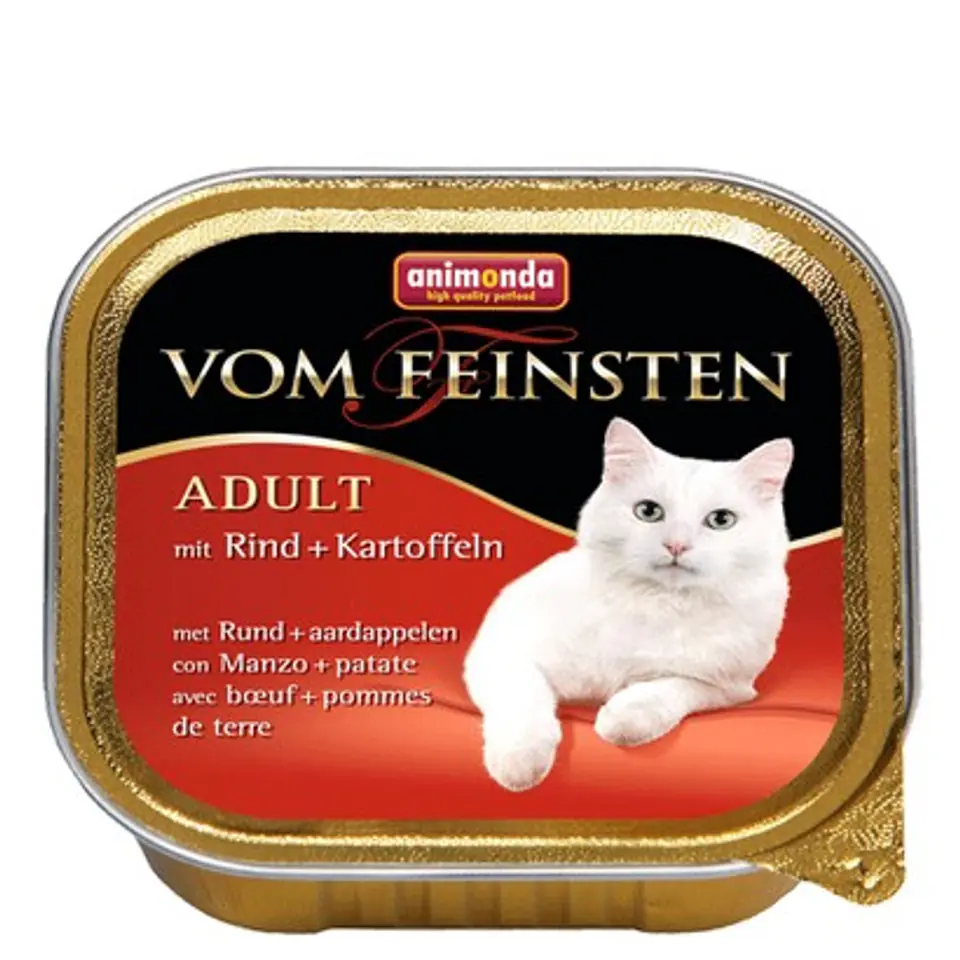 ⁨Animonda vom Feinsten Cat Adult z Wołowiną i Ziemniakami tacka 100g⁩ w sklepie Wasserman.eu