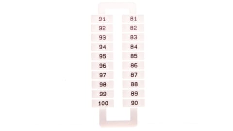 ⁨Markers for rail connectors EURO 2,5-70mm2 /81-100/ white 43192 (print 81-100)⁩ at Wasserman.eu