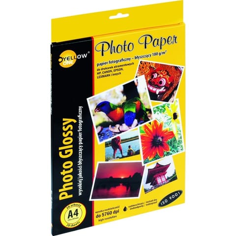 ⁨PAPIER FOTOGRAFICZNY YELLOW ONE A4 180 G BŁYSZCZĄCY⁩ w sklepie Wasserman.eu