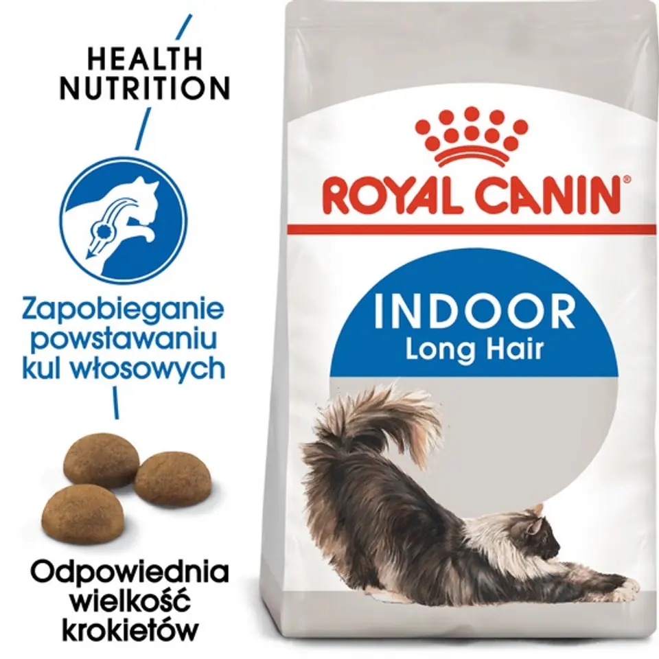 ⁨Royal Canin Indoor Long Hair dry food for adult cats, long-haired, staying exclusively at home 400g⁩ at Wasserman.eu